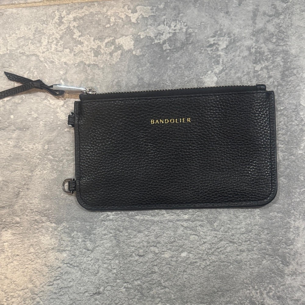 Bandolier Black Textured Wristlet